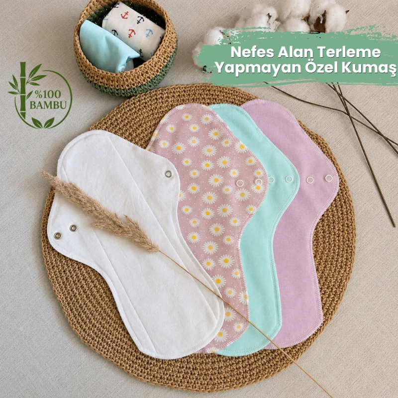 LUNEA Yıkanabilir Antibakteriyel Bambu Ped – Normal Boy