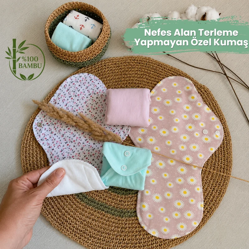 LUNEA Yıkanabilir Antibakteriyel Bambu Ped – Normal Boy